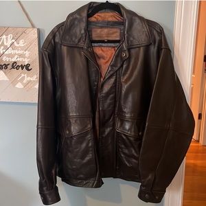 Vintage Genuine Waterproof Cowhide Leather Jacket with 100% Nylon Lining - S
